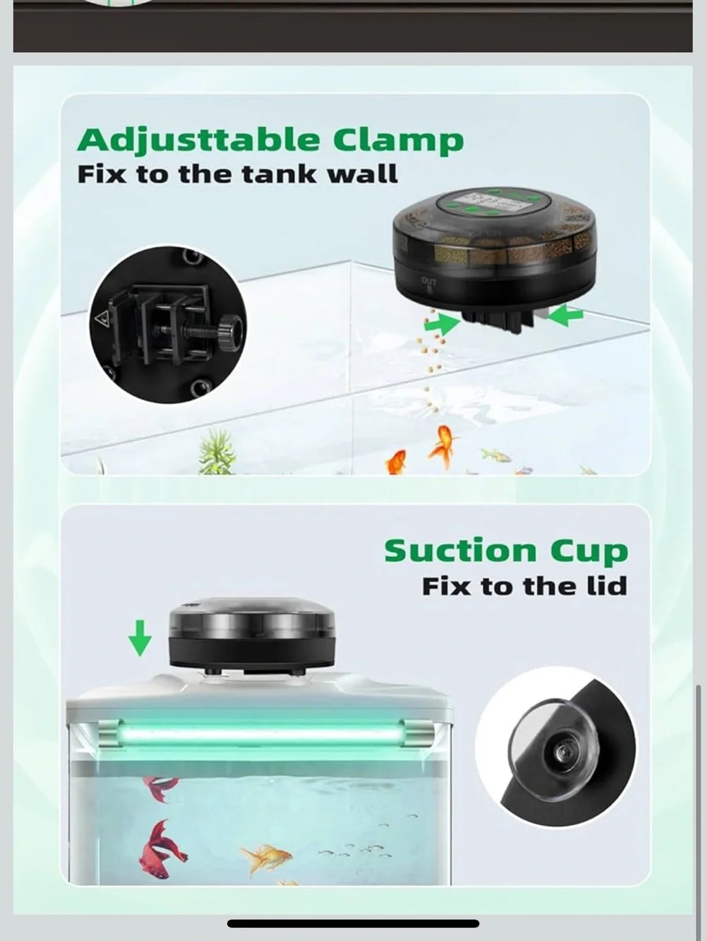 Automatic Fish Feeder - Auto Fish Food Dispenser for Fish Turtle Tank